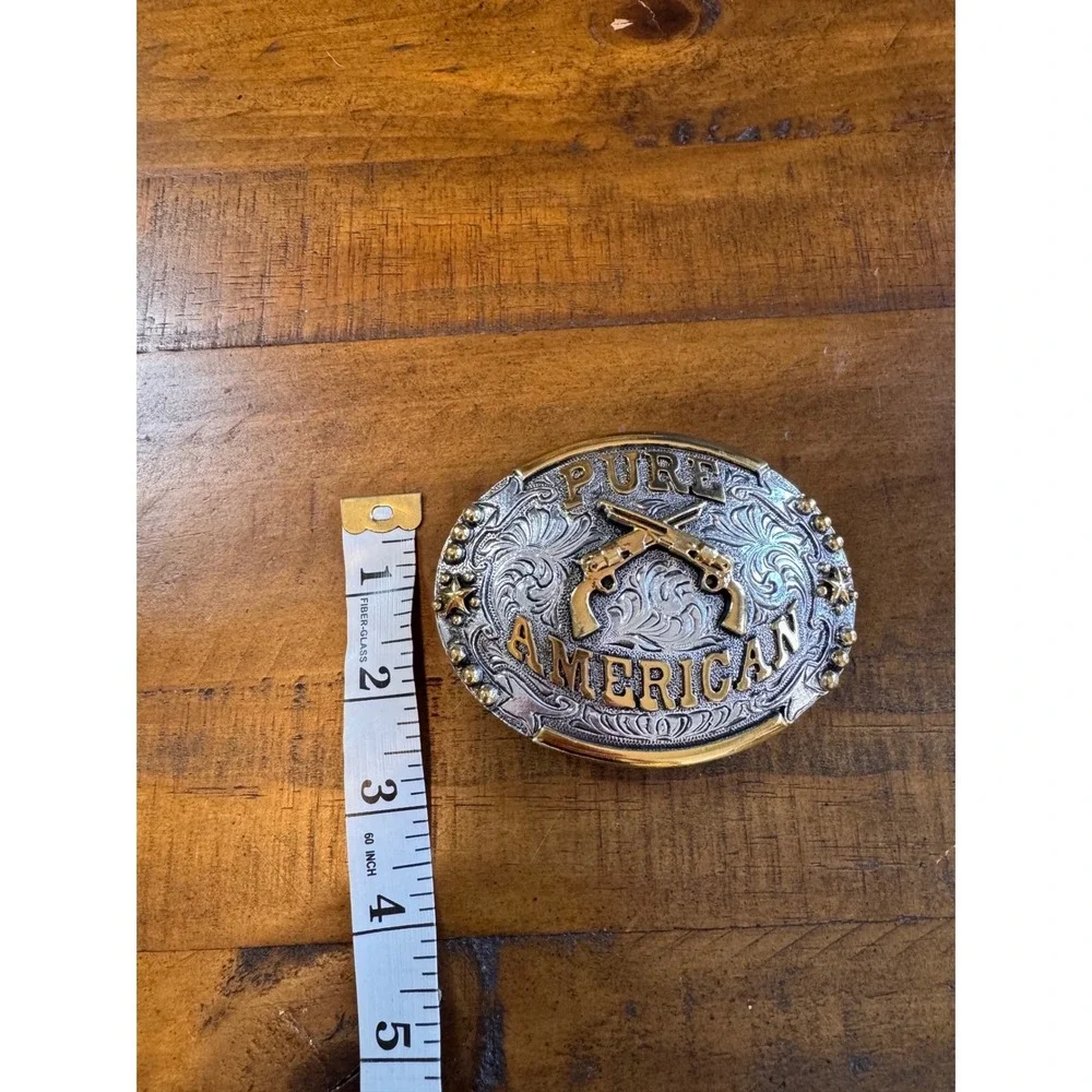 Cody James Pure American Belt Buckle Mens Silver Gold Metal Western Cowboy